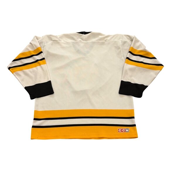 Vintage 80's CCM Boston Bruins Stitched White NHL Hockey Jersey Men's Medium - Picture 2 of 7
